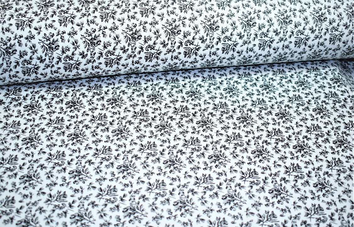White & Black Prints Canvas Flowers
